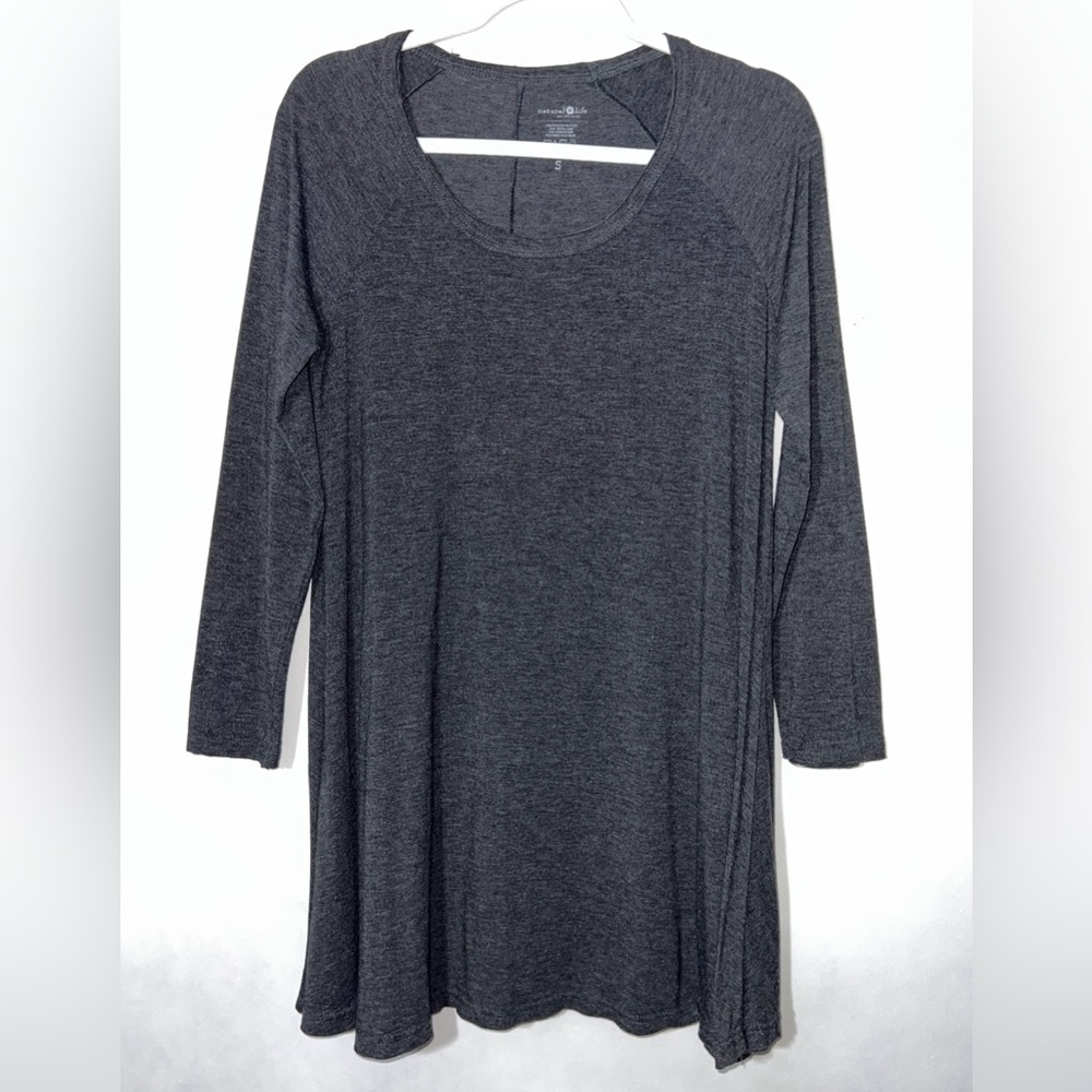 Natural Life T-shirt Grey Long Sleeve Dress Small